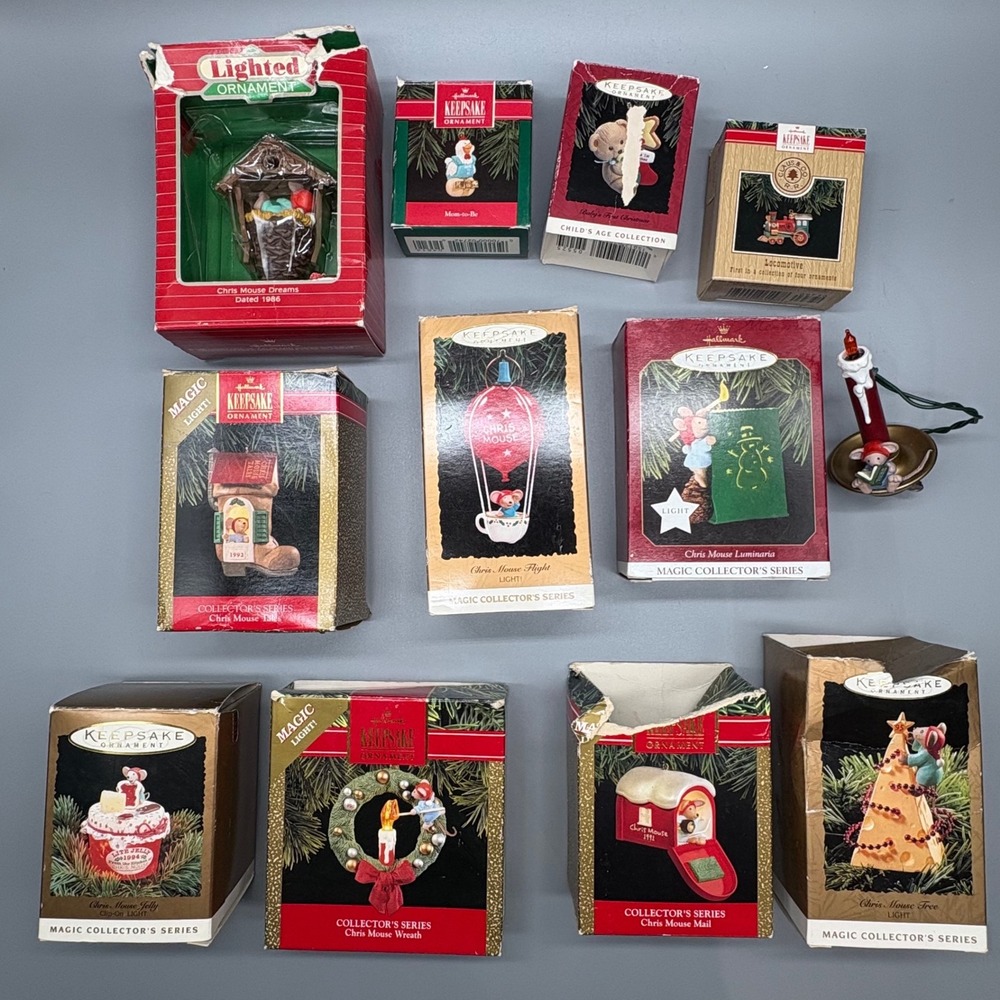 Hallmark Keepsake Christmas Ornaments Lot 12 Variety Vintage